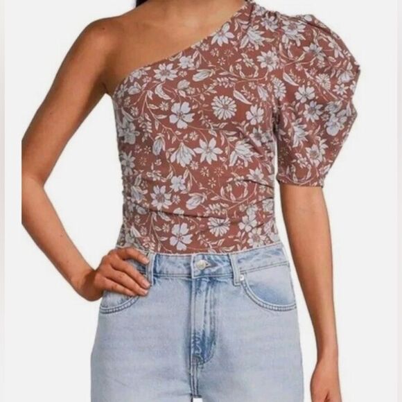 Free People Somethin Bout You Bodysuit Top Java floras NWOT Size XS - Picture 1 of 8